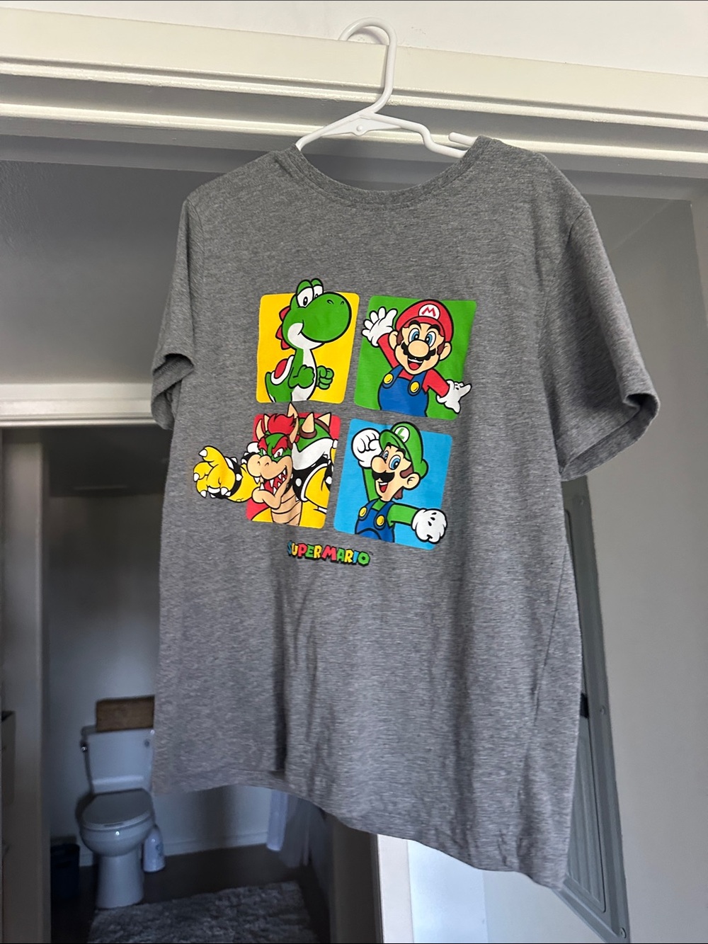 Nintendo Grey Super Mario Character Panel Tee